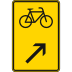 Wegweiser für Radverkehr rechts einordnen - Verkehrsschild VZ 422-27 Wegweiser für Radverkehr rechts einordnen - Verkehrsschild VZ 422-27