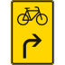 Vorwegweiser für Radverkehr rechtsweisend - Verkehrsschild VZ 442-23 Vorwegweiser für Radverkehr rechtsweisend - Verkehrsschild VZ 442-23