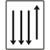 Fahrstreifentafel mit Gegenverkehr, 1-streifig in Fahrtrichtung und 3-streifig in Gegenrichtung - Verkehrszeichen VZ 522-38