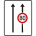 Fahrstreifentafel ohne Gegenverkehr, 2-streifig in Fahrtrichtung (mit VZ 274) - Verkehrszeichen VZ 523-30 Fahrstreifentafel ohne Gegenverkehr, 2-streifig in Fahrtrichtung (mit VZ 274) - Verkehrszeichen VZ 523-30