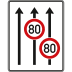 Fahrstreifentafel ohne Gegenverkehr, 3-streifig in Fahrtrichtung (mit VZ 274) - Verkehrszeichen VZ 523-31 Fahrstreifentafel ohne Gegenverkehr, 3-streifig in Fahrtrichtung (mit VZ 274) - Verkehrszeichen VZ 523-31