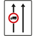 Fahrstreifentafel ohne Gegenverkehr, 2-streifig in Fahrtrichtung (mit VZ 253) - Verkehrszeichen VZ 524-30 Fahrstreifentafel ohne Gegenverkehr, 2-streifig in Fahrtrichtung (mit VZ 253) - Verkehrszeichen VZ 524-30