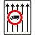 Fahrstreifentafel ohne Gegenverkehr, 5-streifig in Fahrtrichtung (mit VZ 253) - Verkehrszeichen VZ 524-33 Fahrstreifentafel ohne Gegenverkehr, 5-streifig in Fahrtrichtung (mit VZ 253) - Verkehrszeichen VZ 524-33