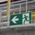 Rettungsweg / Notausgang links - Piktogramm für bodennahes Leitsystem Rettungsweg / Notausgang links - Piktogramm für bodennahes Leitsystem