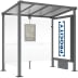 Wartehalle MILANO mit CLP-Vitrine Wartehalle MILANO mit CLP-Vitrine
