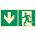 Kombischild Rettungsweg nach ISO 7010 (E 001), ISO 3864, ISO 16069 Kombischild Rettungsweg nach ISO 7010 (E 001), ISO 3864, ISO 16069
