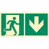 Kombischild Notausgang (Pfeil rechts) nach ISO 7010 (E 001), ISO 3864, ISO 16069 Kombischild Notausgang (Pfeil rechts) nach ISO 7010 (E 001), ISO 3864, ISO 16069