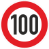 Zulässige Höchstgeschwindigkeit 100 km/h (Verkehrsschild Nr. 274-100) Zulässige Höchstgeschwindigkeit 100 km/h (Verkehrsschild Nr. 274-100)