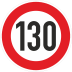 Zulässige Höchstgeschwindigkeit 130 km/h (Verkehrsschild Nr. 274-130) Zulässige Höchstgeschwindigkeit 130 km/h (Verkehrsschild Nr. 274-130)