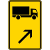 Wegweiser für KFZ mit einer zulässigen Gesamtmasse über 3,5 t, rechts einordnen (Verkehrsschild Nr. 422-21) Wegweiser für KFZ mit einer zulässigen Gesamtmasse über 3,5 t, rechts einordnen (Verkehrsschild Nr. 422-21)