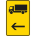 Wegweiser für KFZ mit einer zulässigen Gesamtmasse über 3,5 t, hier links (Verkehrsschild Nr. 422-10) Wegweiser für KFZ mit einer zulässigen Gesamtmasse über 3,5 t, hier links (Verkehrsschild Nr. 422-10)