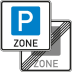 Verkehrsschild Parkraumbewirtschaftung Anfang/Ende - VZ 314.1-40 Verkehrsschild Parkraumbewirtschaftung Anfang/Ende - VZ 314.1-40