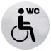 Textschild + Symbol - WC behindertengerecht (rund) Textschild + Symbol - WC behindertengerecht (rund)