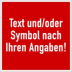 Brandschutzschild mit Text und Symbol nach Ihren Angaben