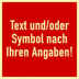 Brandschutzschild mit Text und Symbol nach Ihren Angaben