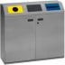 Wertstoffsammler 3-fach / Wertstoffsammelstation mit selbstschließenden / fest montierten, gestanzten Einwurfklappen - Inhalt 240 (3x 80) Liter Wertstoffsammler 3-fach / Wertstoffsammelstation mit selbstschließenden / fest montierten, gestanzten Einwurfklappen - Inhalt 240 (3x 80) Liter