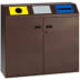Wertstoffsammler 3-fach / Wertstoffsammelstation mit selbstschließenden / fest montierten, gestanzten Einwurfklappen - Inhalt 240 (3x 80) Liter Wertstoffsammler 3-fach / Wertstoffsammelstation mit selbstschließenden / fest montierten, gestanzten Einwurfklappen - Inhalt 240 (3x 80) Liter
