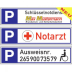 Parkplatzreservierer mit Text und Logo nach Wunsch