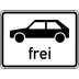 Personenkraftwagen frei Zusatzschild mit VZ 1024-10 Personenkraftwagen frei Zusatzschild mit VZ 1024-10
