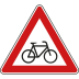 VZ 138-20 | StVO-Verkehrsschild Radverkehr (links) VZ 138-20 | StVO-Verkehrsschild Radverkehr (links)