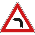 Verkehrsschild Kurve links - VZ 103-10 Verkehrsschild Kurve links - VZ 103-10