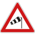 VZ 117-10: Verkehrsschild Seitenwind rechts VZ 117-10: Verkehrsschild Seitenwind rechts