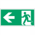 Rettungsweg / Notausgang links - Piktogramm für bodennahes Leitsystem Rettungsweg / Notausgang links - Piktogramm für bodennahes Leitsystem