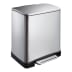 Recycling Tritt-Mülleimer E-CUBE, EKO - Inhalt 10 + 9 Liter