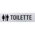 Textschild + Symbol - Toilette Damen/Herren (eckig)