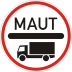 Autobahn-Verkehrsschild: Mautpflicht VZ 390