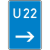 Bedarfsumleitung, hier rechts (Verkehrsschild Nr. 460-21)