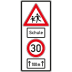 Warnschild Schule mit Geschwindigkeitsangabe Warnschild Schule mit Geschwindigkeitsangabe