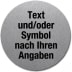 Edelstahlpiktogramm mit Text und Symbol nach ihren Angaben (rund) Edelstahlpiktogramm mit Text und Symbol nach ihren Angaben (rund)