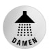Textschild+Symbol - Dusche Damen (rund) Textschild+Symbol - Dusche Damen (rund)