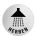 Textschild+Symbol - Dusche Herren (rund) Textschild+Symbol - Dusche Herren (rund)