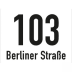 Hausnummernschild mit Straßenangabe Hausnummernschild mit Straßenangabe