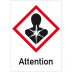 Gesundheitsgefahr mit Text: Attention (GHS 08) - ENGLISCH - Sonderposten Gesundheitsgefahr mit Text: Attention (GHS 08) - ENGLISCH - Sonderposten