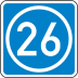 Schild Knotenpunkte Autobahnen ein bis zweistellig VZ 406-50 Schild Knotenpunkte Autobahnen ein bis zweistellig VZ 406-50