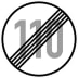Ende der zulässigen Höchstgeschwindigkeit 110 km/h (Verkehrsschild Nr. 278-110)