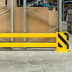 Regalschutzplanke WACHTWERK X® mit Anfahrschutzwinkeln und Leitrollen Regalschutzplanke WACHTWERK X® mit Anfahrschutzwinkeln und Leitrollen