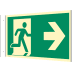 Fahnenschild Notausgang links/rechts gegenüber nach DIN EN ISO 7010, E001 + E002 zur Wandmontage