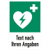 Automatisierter externer Defibrillator (ISO 7010) mit Text nach Ihren Angaben Automatisierter externer Defibrillator (ISO 7010) mit Text nach Ihren Angaben