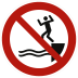 Verbotszeichen In das Wasser springen verboten nach ISO 20712-1, P061 Verbotszeichen In das Wasser springen verboten nach ISO 20712-1, P061