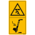 Maschinenschild Der Aufenthalt im Gefahrenbereich ist nur bei eingelegter Sicherheitsstütze zulässig