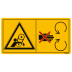 Maschinenschild Bei laufendem Motor niemals Schutzeinrichtungen öffnen oder entfernen Maschinenschild Bei laufendem Motor niemals Schutzeinrichtungen öffnen oder entfernen