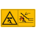 Maschinenschild Sich nicht im Schwenkbereich von Geräten aufhalten Maschinenschild Sich nicht im Schwenkbereich von Geräten aufhalten