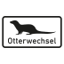 Verkehrsschild Otterwechsel mit Text und Piktogramm Verkehrsschild Otterwechsel mit Text und Piktogramm