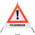 Faltsignal - Gefahrenstelle mit Text: FEUERWEHR Faltsignal - Gefahrenstelle mit Text: FEUERWEHR