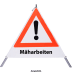 Faltsignal Mäharbeiten - Achtung Gefahrenstelle Faltsignal Mäharbeiten - Achtung Gefahrenstelle