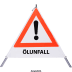 Faltsignal - Gefahrenstelle mit Text: ÖLUNFALL